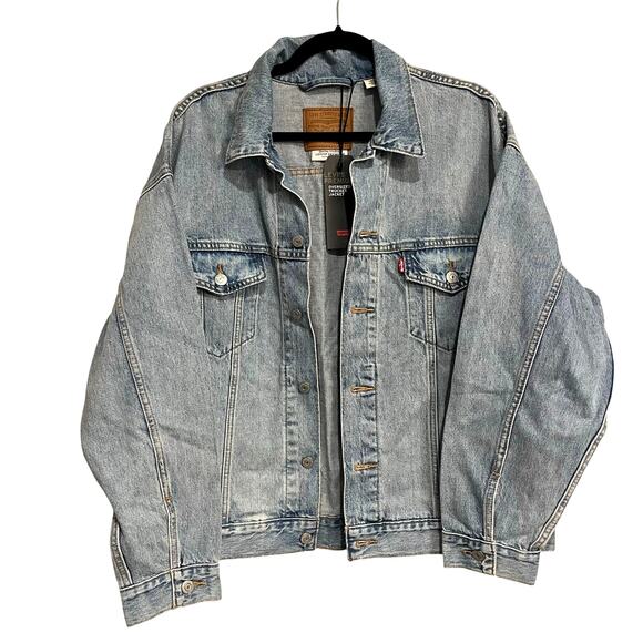 Levi's Jean Jacket 100% Cotton Denim Oversized Trucker Jacket Mens Large NWT - Picture 1 of 5